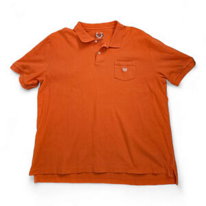 Chaps Polo Shirt Mens Extra Large XL Orange Embroidered Logo Casual Golf Rugby